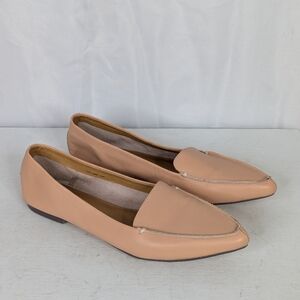 J. Crew Edit Nude Tan Pointed Loafers Flats Women's Size 9